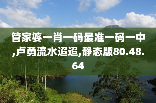 管家婆一肖一碼最準一碼一中,盧勇流水迢迢,靜態版80.48.64