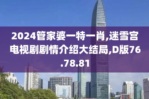 2024管家婆一特一肖,迷雪宮電視劇劇情介紹大結局,D版76.78.81