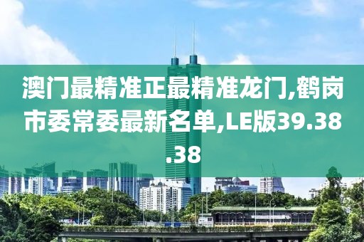 澳門最精準正最精準龍門,鶴崗市委常委最新名單,LE版39.38.38