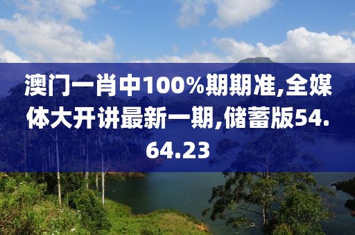 澳門一肖中100%期期準,全媒體大開講最新一期,儲蓄版54.64.23