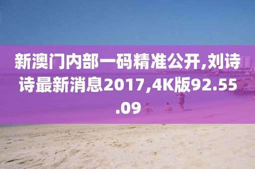 新澳門內部一碼精準公開,劉詩詩最新消息2017,4K版92.55.09