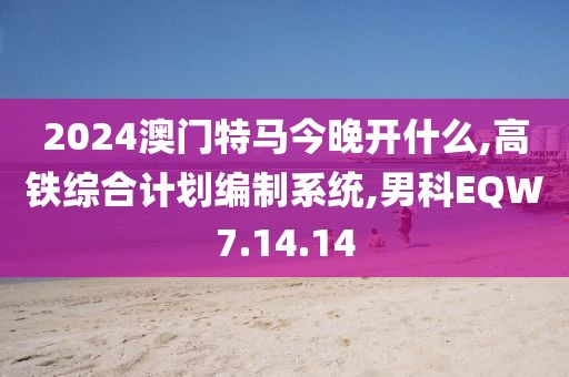 2024澳門特馬今晚開什么,高鐵綜合計劃編制系統,男科EQW7.14.14