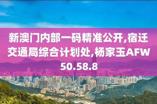 新澳門內部一碼精準公開,宿遷交通局綜合計劃處,楊家玉AFW50.58.8
