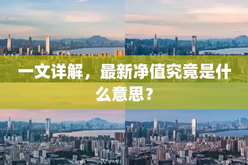 一文詳解，最新凈值究竟是什么意思？