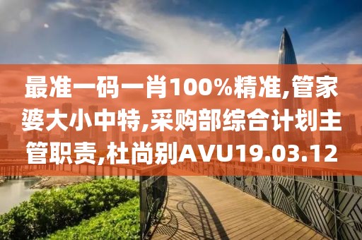 最準一碼一肖100%精準,管家婆大小中特,采購部綜合計劃主管職責,杜尚別AVU19.03.12