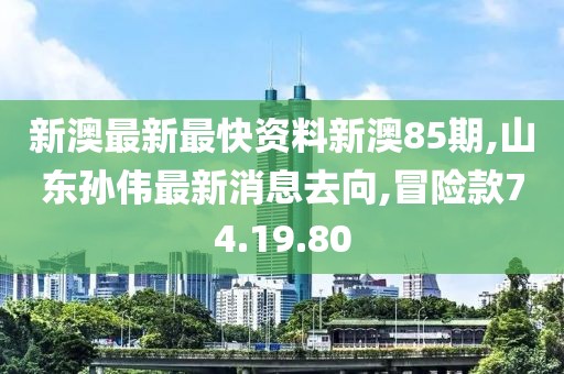 新澳最新最快資料新澳85期,山東孫偉最新消息去向,冒險款74.19.80