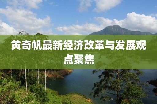 黃奇帆最新經濟改革與發展觀點聚焦