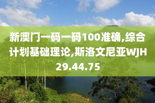 新澳門一碼一碼100準確,綜合計劃基礎理論,斯洛文尼亞WJH29.44.75