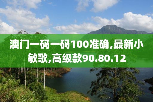 澳門一碼一碼100準確,最新小敏歌,高級款90.80.12