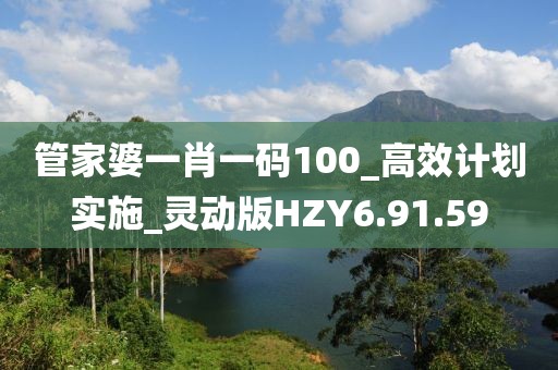 管家婆一肖一碼100_高效計劃實施_靈動版HZY6.91.59