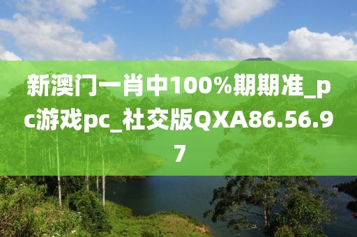 新澳門一肖中100%期期準_pc游戲pc_社交版QXA86.56.97