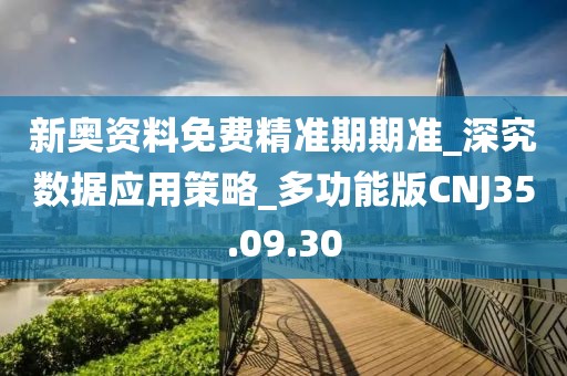 新奧資料免費精準期期準_深究數據應用策略_多功能版CNJ35.09.30