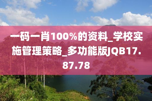 一碼一肖100%的資料_學校實施管理策略_多功能版JQB17.87.78