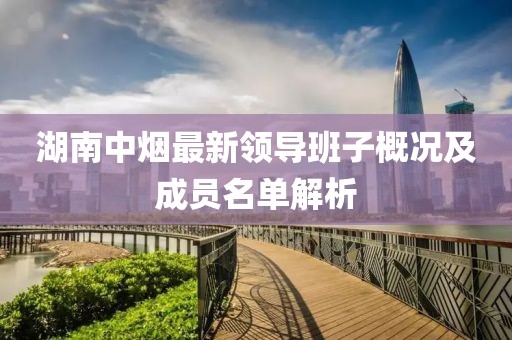 湖南中煙最新領導班子概況及成員名單解析