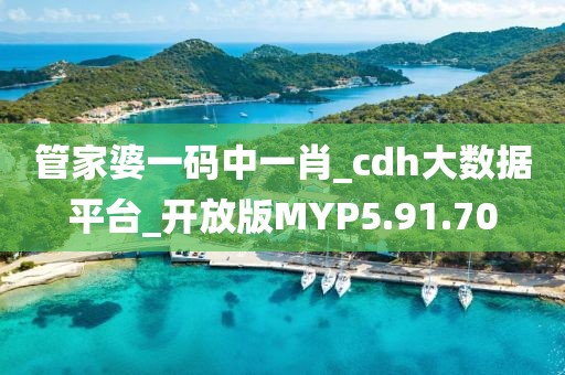 管家婆一碼中一肖_cdh大數據平臺_開放版MYP5.91.70