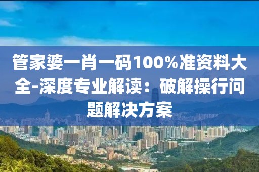 管家婆一肖一碼100%準資料大全-深度專業解讀：破解操行問題解決方案