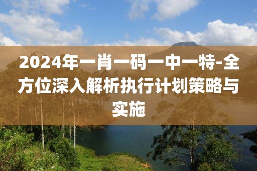 2024年一肖一碼一中一特-全方位深入解析執行計劃策略與實施