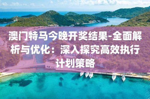 澳門特馬今晚開獎結果-全面解析與優化：深入探究高效執行計劃策略
