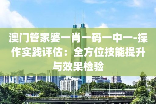 澳門管家婆一肖一碼一中一-操作實踐評估：全方位技能提升與效果檢驗
