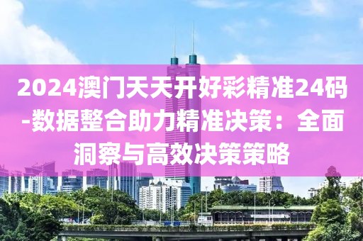 2024澳門天天開好彩精準24碼-數據整合助力精準決策：全面洞察與高效決策策略