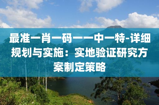 最準一肖一碼一一中一特-詳細規劃與實施：實地驗證研究方案制定策略