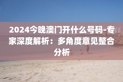 2024今晚澳門開什么號碼-專家深度解析：多角度意見整合分析