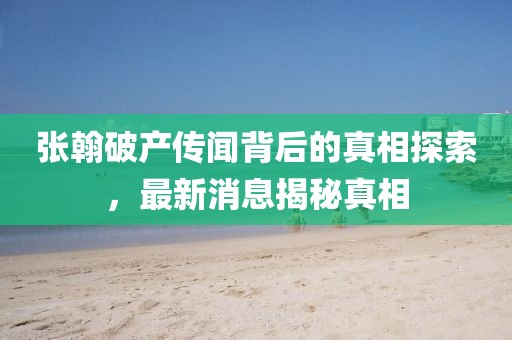 張翰破產傳聞背后的真相探索，最新消息揭秘真相