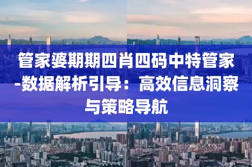 管家婆期期四肖四碼中特管家-數據解析引導：高效信息洞察與策略導航