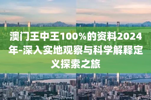 澳門王中王100%的資料2024年-深入實地觀察與科學解釋定義探索之旅
