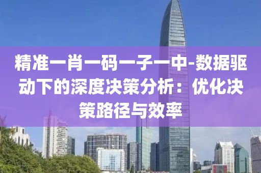 精準一肖一碼一子一中-數據驅動下的深度決策分析：優化決策路徑與效率