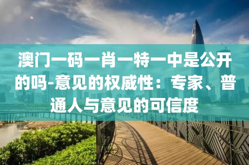 澳門一碼一肖一特一中是公開的嗎-意見的權威性：專家、普通人與意見的可信度