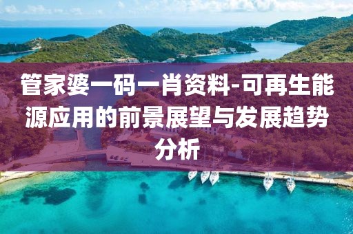 管家婆一碼一肖資料-可再生能源應用的前景展望與發展趨勢分析