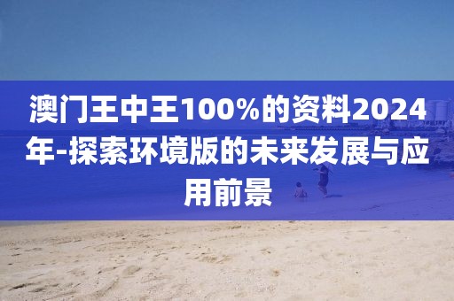 澳門王中王100%的資料2024年-探索環境版的未來發展與應用前景