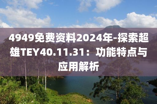 4949免費資料2024年-探索超雄TEY40.11.31：功能特點與應用解析