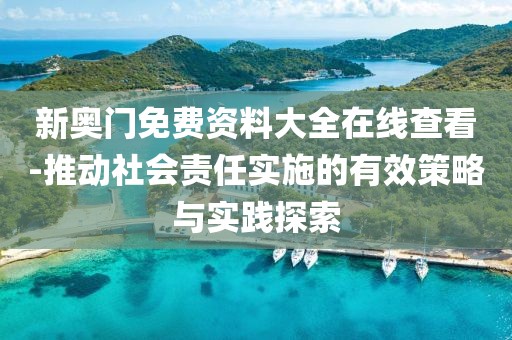 新奧門免費資料大全在線查看-推動社會責任實施的有效策略與實踐探索