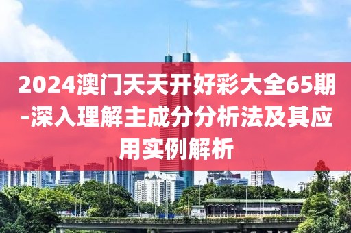 2024澳門天天開好彩大全65期-深入理解主成分分析法及其應用實例解析