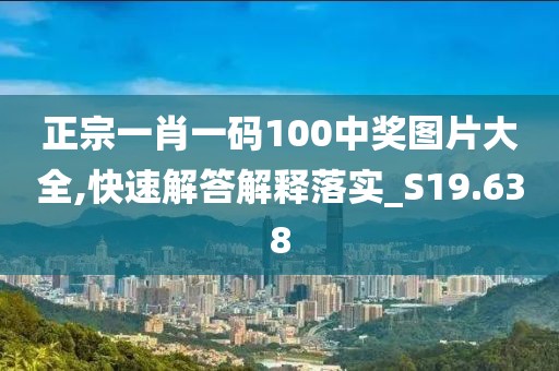 正宗一肖一碼100中獎圖片大全,快速解答解釋落實_S19.638