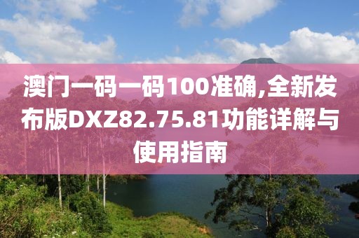 澳門一碼一碼100準確,全新發布版DXZ82.75.81功能詳解與使用指南