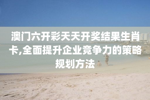 澳門六開彩天天開獎結果生肖卡,全面提升企業競爭力的策略規劃方法