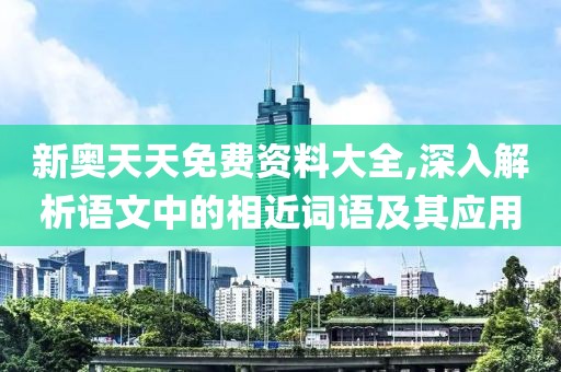 新奧天天免費資料大全,深入解析語文中的相近詞語及其應用