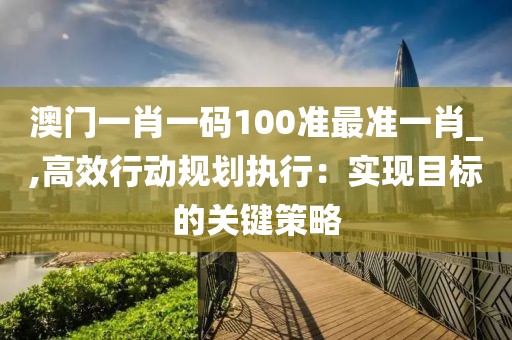 澳門一肖一碼100準最準一肖_,高效行動規劃執行：實現目標的關鍵策略