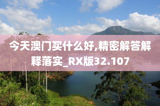 今天澳門買什么好,精密解答解釋落實_RX版32.107