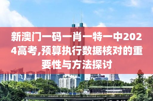 新澳門一碼一肖一特一中2024高考,預算執行數據核對的重要性與方法探討