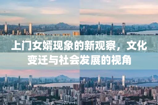 上門女婿現象的新觀察，文化變遷與社會發展的視角