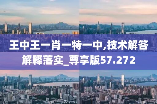 王中王一肖一特一中,技術解答解釋落實_尊享版57.272