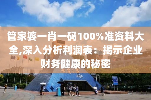 管家婆一肖一碼100%準資料大全,深入分析利潤表：揭示企業財務健康的秘密