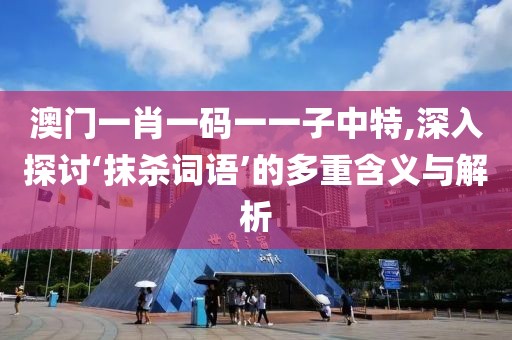 澳門一肖一碼一一子中特,深入探討‘抹殺詞語’的多重含義與解析
