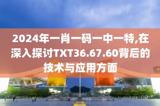 2024年一肖一碼一中一特,在深入探討TXT36.67.60背后的技術與應用方面