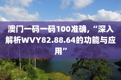 澳門一碼一碼100準確,“深入解析WVY82.88.64的功能與應用”
