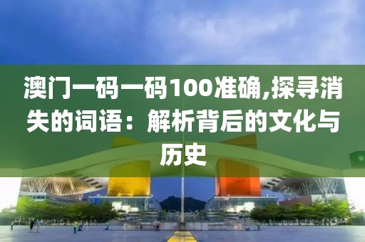 澳門一碼一碼100準確,探尋消失的詞語：解析背后的文化與歷史